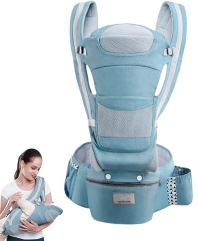 Kustimantu Carrier de cadera para bebé, con asiento de cadera - Consulte - Portátil de 0 a 48 meses Baby Hip Seat Seat con correa ajustable para la madre y el padre
