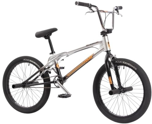 KHE Tricky AL Vélo BMX 20 - Cadre en aluminium - Rotor Affix - 2 freins en U - Pegs - 10,9 kg - Flatland Park Freestyle - Pour enfants et adultes - Modèle 2025 - Chrome/noir