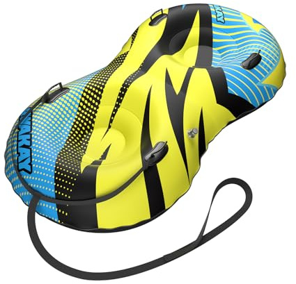 Snow Tube Aufblasbarer Schlitten mit Schleppleine - Verschleißfestes und Frostsicheres Material, Strapazierfähiger Bezug, Wintersport - 68 Zoll 2 Person Schlittenrohre für Kinder und Erwachsene