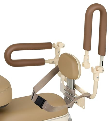 auvstar Silla Bicicleta Niño Trasera Pasamanos,Cojín de Asiento Trasero de Bicicleta de Montaña Barandilla,Asiento Trasero de Vehículo Eléctrico Pasamanos (Marrón)