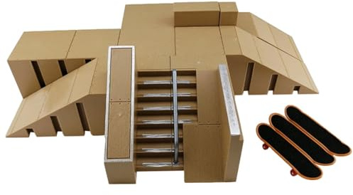 Mini tavola da skate park, set di rampa per chiavi, giocattolo da allenamento con diversi modelli, accessorio per skateboard con dita kit per il libero con facile montaggio, giochi di
