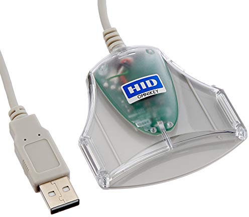 HID Identity Omnikey Ausweis-Lesegerät, eID Smart Card, USB, ID 1021 3021, Grau