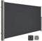 LARMNEE Seitenmarkise, ausziehbar, 160 x 450 cm, Sichtschutz, Sonnenschutz, Blickdicht, Seitenrollo, für Balkon, Terrasse, Garten, Dunkelgrau EGY1645BP02