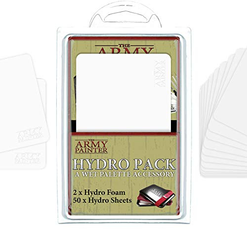 The Army Painter, Hydro Pack Wet Palette Refill, 50 papeles de paleta, 2 esponjas, compatible con lavados de pintura acrílica