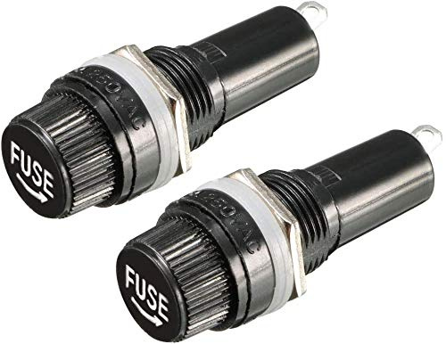 Fielect 10Pcs 30A Flat Thread 6x30mm Black Panel Mounted Screw Cap Glass Fuse Holder