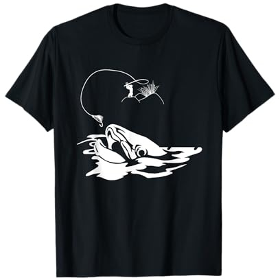 Pêche à la mouche avec canne et mouche pour Pêcher mouche T-Shirt