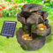 Solar Gartenbrunnen Brunnen Solarbrunnen Zierbrunnen Wasserfall Gartenleuchte Teichpumpe für Terrasse, Balkon, mit Pumpen, mit Liion-Akku & Led-Licht (Stein-Kaskade SCHWARZWALD)
