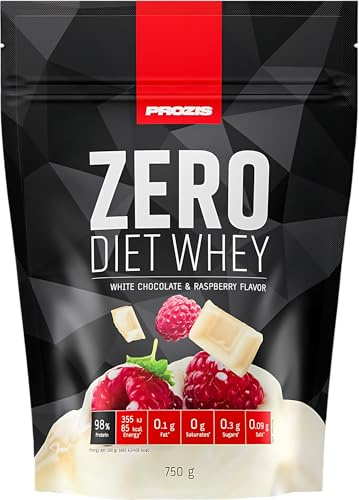 Prozis Zero Diet Whey 750 gr - proteine senza zucchero, senza grassi - vari gusti a scelta - (cioccolato bianco e lamponi)
