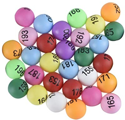 TOYANDONA Numbered Table Tennis Balls 100 Pcs Printed Pong Balls with Numbers 1-100 for Party Decoration Bingo Game and Diy Entertainment Multicoloured