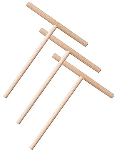 LATRAT 3 unidades de distribuidor de crepes, para crepes, galettes y panqueques, distribuye la masa fina y uniforme, no raya la placa calefactora, resistente al calor (madera 16 x 12 cm)