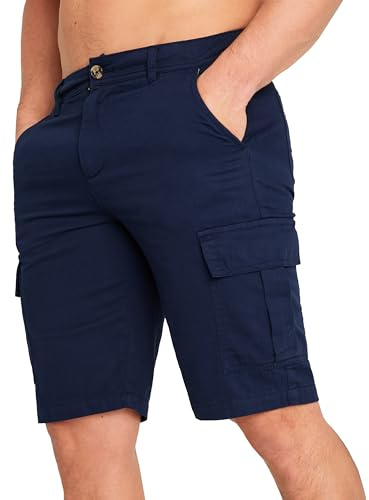 CityComfort Bermuda Cargo - Shorts et Bermudas Homme avec Poches (Navy, XL