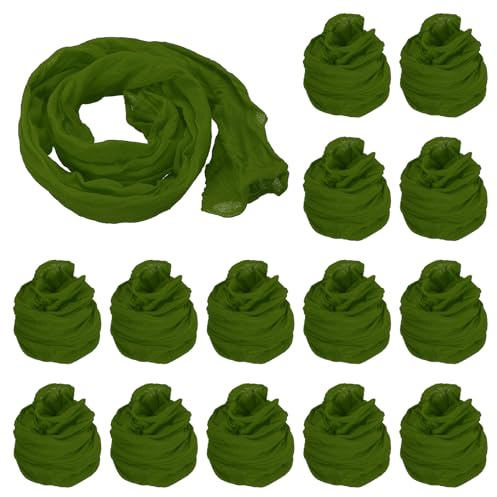 PATIKIL Tela de Flores de Media 15 Piezas de Material de Malla de Nylon para Hacer Flores de Media de Seda Tensil para Manualidades de Boda y Decoración del Hogar Verde Militar