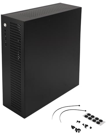 MATX ITX Mini PC Case in acciaio Construction USB2.0 Supporto ventilatore a doppio raffreddamento SSD HDD Small Computer Case per la configurazione dei giochi Home Office