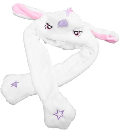 Toddmomy Cappello Unicorno Peluche con Orecchie Mobili Interattive per Bambine e Ragazze Cappellino Animato in Morbido Accessorio Divertente per Feste e Cosplay