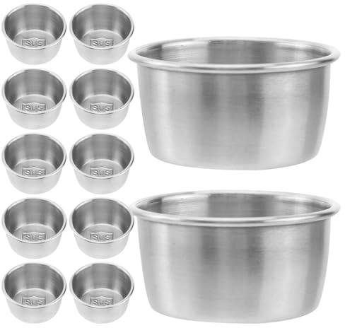ROMISBABA Lot de 12 Bols à Sauce en Acier Inoxydable 304, Petits Récipients à Condiments, Coupelles à Trempette Résistantes pour Sauces et Dips, pour Repas, Barbecues et Pique-niques,