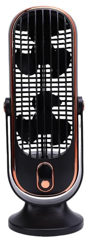 Decumeby Ventilatore da Scrivania Portatile a Torre a Doppia Ventola a 5 velocità Ventola di Raffreddamento da Scrivania Ricaricabile USB per Dormitori da Camera da Letto in Ufficio, 9,8x3,5 Pollici