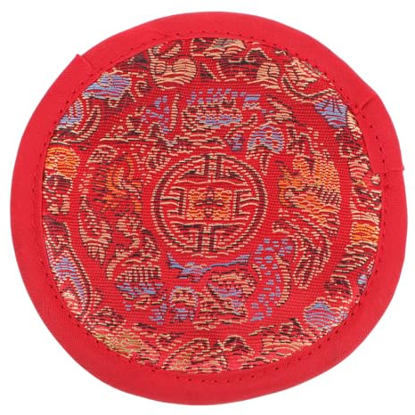 Coton Coussin Rouge de Bol Chantant Bouddhiste Fait Main, Simple | Portable et Léger, Couture Artisanale, Accessoire pour Bol Sonore Bouddha, Style Épuré