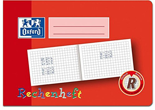 Oxford 100050106 Heft, A5 quer, Rechenheft 10 mm kar, R, 16, robuster, abwischbarer Deckel