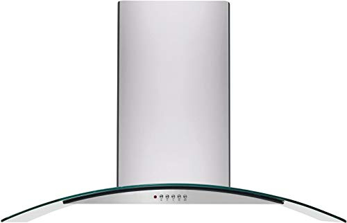 42 in. Convertible Glass Canopy Island Range Hood in Stainless Steel
