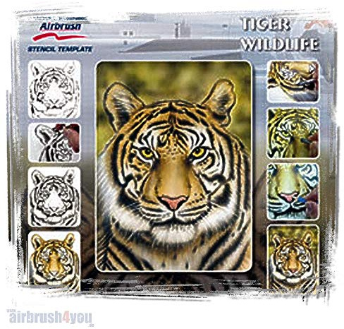 Plantilla Aerógrafo A4 Tiger Wildlife