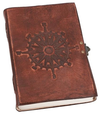 Gusti Notizbuch Leder - Sola Damen und Herren Notizbuch Tagebuch Reisetagebuch DIN A5 Dunkelbraun Leder