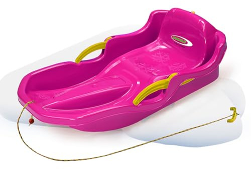 Jamara 460541 Snow Play Bob Comfort 80 cm rosa med bromsljus med bromshandtag, aerodynamisk konstruktion, hållbar, slagskärm plast bekväm, ergonomisk passform