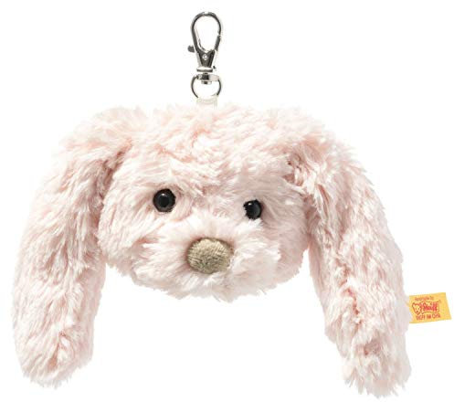 Steiff 112539 - Original Plüschtier Anhänger Tilda Hase, Soft Cuddly Friends Kuscheltier ca. 7 cm, Markenplüsch mit Knopf im Ohr, Schmusefreund für Babys von Geburt an, rosa