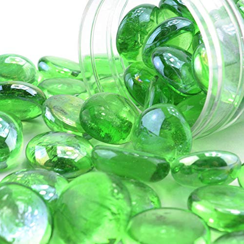 Deko Glas Nuggets Ø 2 cm - Farbe Mint/Dekosteine, Glassteine, Muggelsteine - 400 g