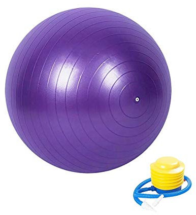 Boolavard Gymnastikball Fitnessball, Anti-Burst-Stabilitätsball mit Schnellpumpe, professioneller Balanceball für Pilates, Yoga, Kernkraft, Geburtsübung (65cm, M, Lila)