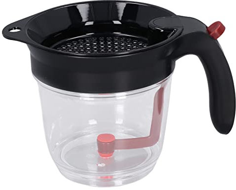 Hapivida Fettabscheider, Effizienter Kunststoff Fettabscheider mit Filter und Bodenfreigabe, 1000 ml, PP und ABS, für Soßen, Suppen und Saucen