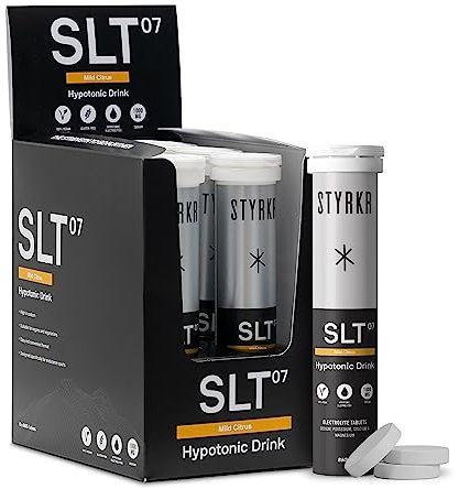 Electrolytes Tablets by Styrkr - Citrus - 6X Pack of 12 Hydration Tablets - 1000mg per Serving - 4X Higher Salts - Used by Endurance Athletes - Advanced Quad-Blend Formulation - SLT07 12x per Tube