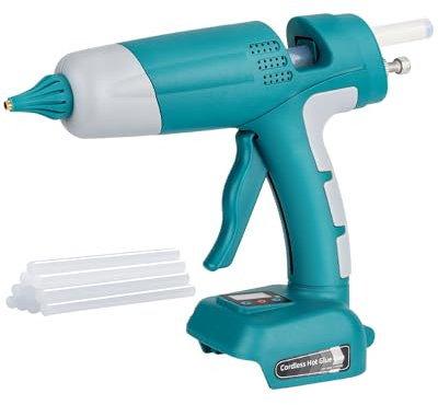 Kit de pistolet à colle chaude sans fil pour Makita 18 V LXT - Pistolet à colle numérique LED avec 10 bâtons de colle chaude de 0,43 - Pour réparations à la maison, art et artisanat (piles non