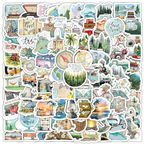 Paquete de 100 adhesivos de scrapbooking para viajes, Kindle para libro de pegatinas, la estética de niña como accesorio para diario, viaje, vacaciones, niña pequeña para portátil, teléfono