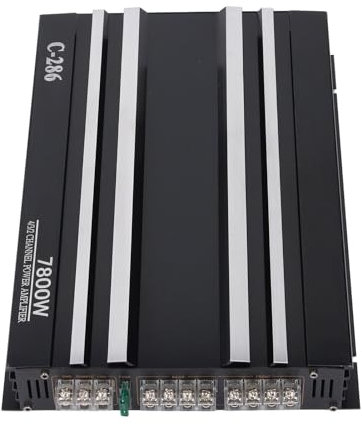 Srliya Amplificatore Auto 7800W 4 Canali Classe AB Leghe in Alluminio AMP PURO POWER AMP per Moto UTV per Camion DC 12V