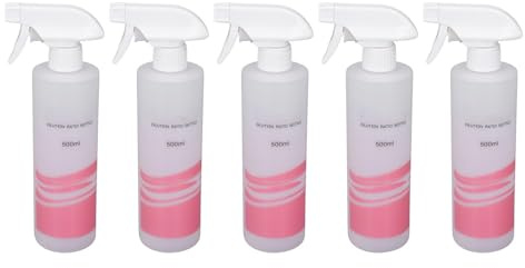 Hiraith Bottiglie a Spruzzo da 4 PCS da 500 Ml con Ugello Regolabile - Fogliette per la Nebbia Riccattabile in Plastica HDPE e Bottiglie d'Acqua in Flusso per la Puli