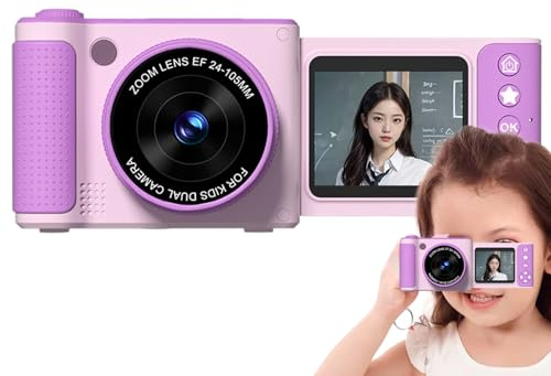 Hogvinnatil Appareil Photo numérique pour | Appareil Photo avec écran de 6 cm - Jouet éducatif avec Flash pour Noël Voyage Maison Plage Chambre Jardin