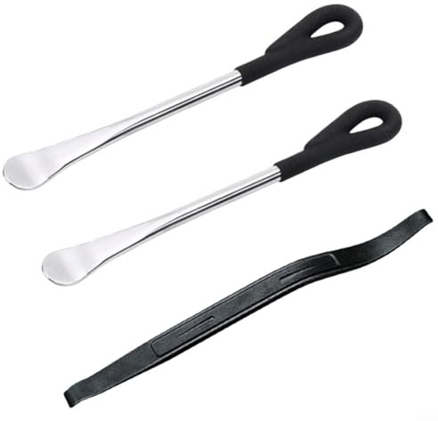 Advokingtap Set di 3 leve per pneumatici, per riparazione di moto, in metallo, resistenti alla ruggine, per garage o viaggi (nero)