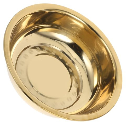 OSALADI Bol Fácil Limpieza Esquinas Redondeadas y Superficie Antiadherente de Acero Inoxidable Dorado para Mezclar y Lavar Verduras de Cocina en Cocina y Baño