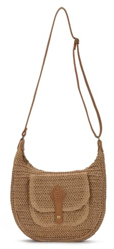 Ynport Crefreak Bolso Cruzado de Paja para Mujer, Bolso de Hombro Boho Tejido Multiusos y Tote de Playa de Rafia Sintética PP para Vacaciones y Uso Diario