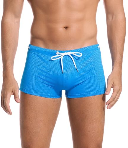 Donason Bañador Hombre Secado Rápido Pantalones Cortos de Natación Elástica Transpirable Boxer Bañadores de Playa Surf Piscina con Cordón y Suave Forro Frontal