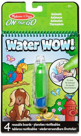 Melissa & Doug On the Go Water Wow! Reusable Water-Reveal Activity Pad - Animals Stocking Stuffers, Mess Free colouring For Toddlers Ages 3+, Travel Toys For Toddlers - FSC Certified