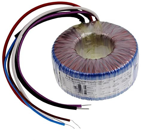 Lumonic transformador toroidal 100VA 2x6V para sistemas de audio, industriales, halógenos y carriles - tensión de entrada 230V - tensión secundaria 12V - modelo RSO-826024