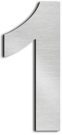 Modernt husnummer borstad nickel, 304 massivt rostfritt stål, flytande hem adressplatta 4 in/102 mm (1)