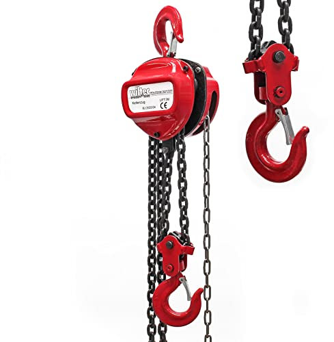 Wiltec Palan à chaîne 5 t – 200 x 200 x 170 mm – Longueur chaîne 3 m – Hauteur levage 2,5 m – Acier – Levage simple de charges – Poulie a chaine Agriculture Sylviculture Industrie Paysagisme Atelier