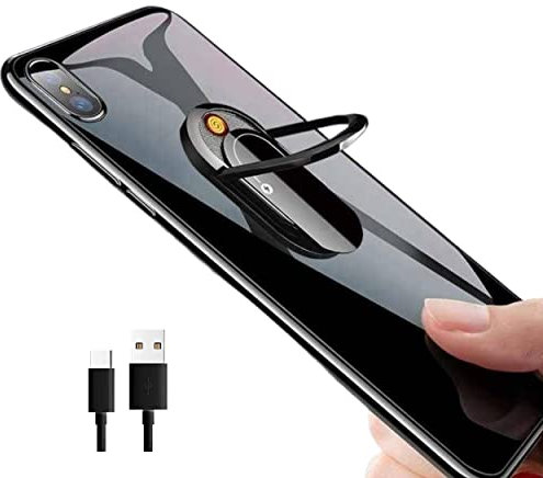 Genac Accendino elettrico per telefono cellulare ricaricabile USB Supporto girevole anche supporto magnetico per auto i fumatori non cadranno mai più in guasta