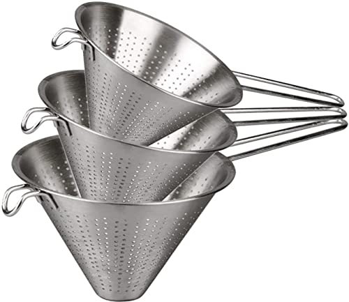 Colador de Cocina/Colador Profesional/Colador Acero Inoxidable/Coladores Tipo Chino/Pack 3 Coladores 16, 18 y 20 cm