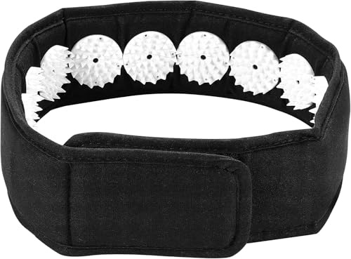 LATRAT Fascia massaggiante, con digitopressione, per massaggiare la testa, per rilassare il dolore (nero)