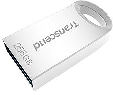 Transcend 256GB JetFlash, Kleiner und Kompakter USB-Stick 1 Gen 1 (für Schlüsselbund), Silber - TS256GJF710S