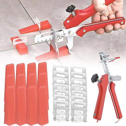 501 Pièces kit de Croisillon Autonivelant 2mm avec 400 Croisillon Carrelage Autonivelant 100 Cale Carrelage Réutilisable et 1 Pince à Niveler pour la Pose de Carreaux épaisseur 3–16mm