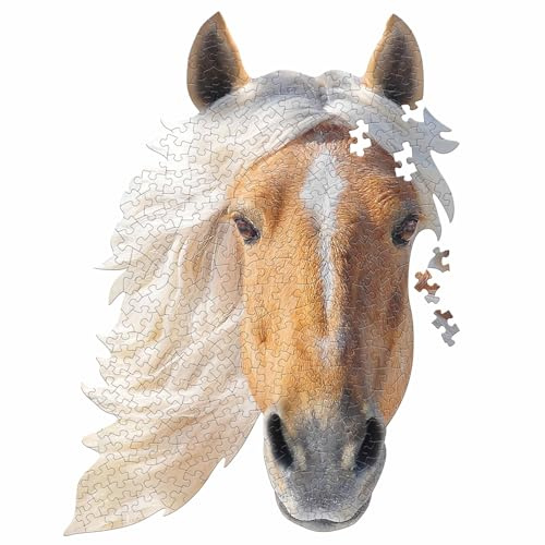 Madd Capp Animal Shaped Jigsaw Puzzle, 300 Pieces Horse Design for Ages 10+, 64x76cm Educational Puzzle